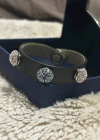 Swarovski tasli deri bileklik - Görsel 3