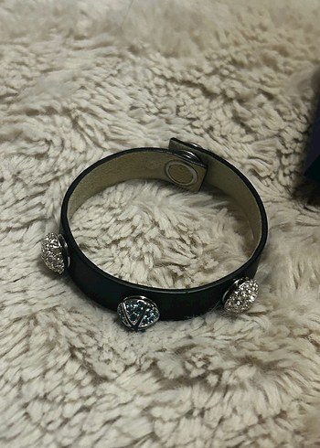 Swarovski tasli deri bileklik - Görsel 4