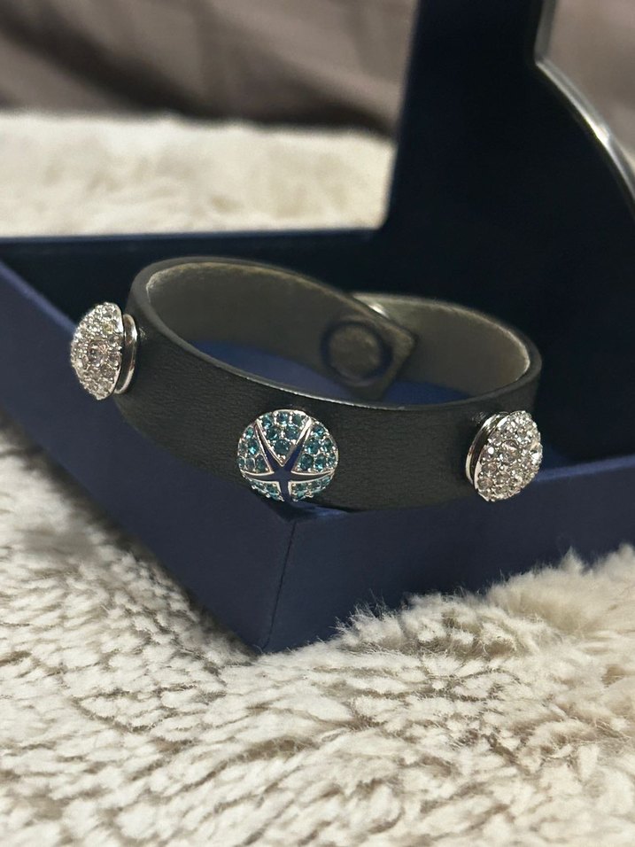 Swarovski tasli deri bileklik - Görsel 3