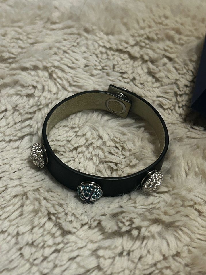 Swarovski tasli deri bileklik - Görsel 4