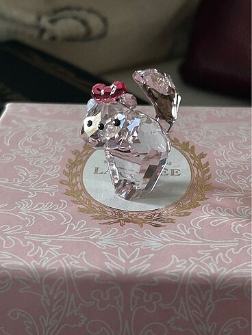 Swarovski pembe kedi kristal figur