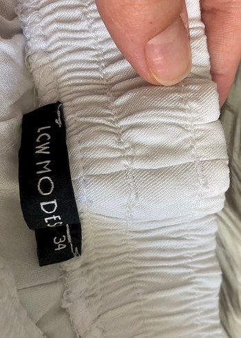 Beyaz Rahat Kesim Kadın Pantolon - Görsel 3