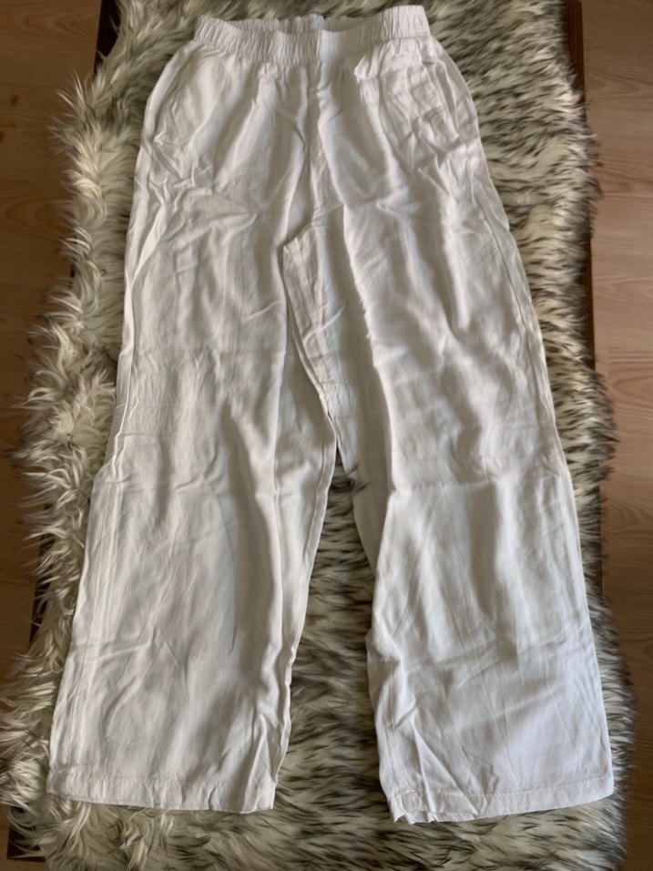 Beyaz Rahat Kesim Kadın Pantolon - Görsel 2
