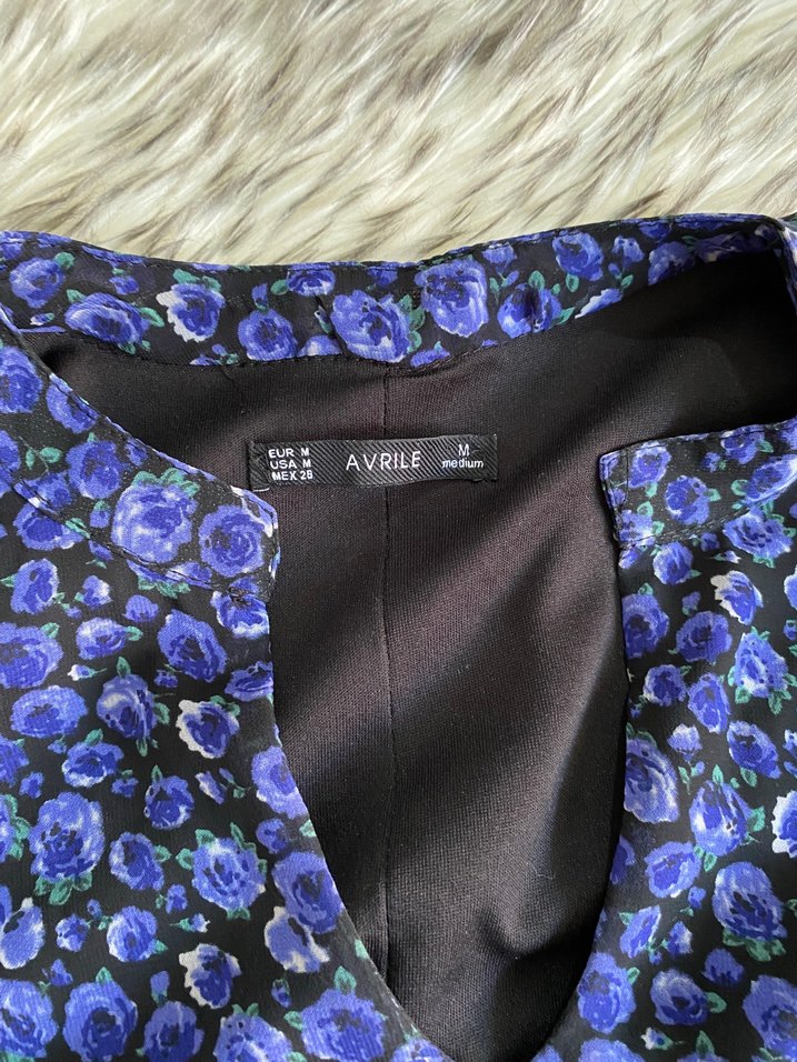 Uzun Kollu Mavi Fırfırlı Bohem Elbise - Görsel 2