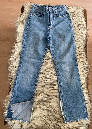 Kadın Mavi flare Kot Pantolon - Görsel 2