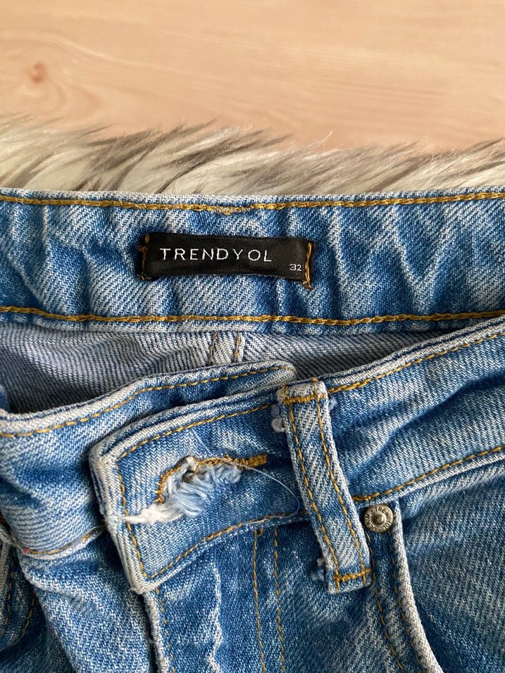 Kadın Mavi flare Kot Pantolon - Görsel 3