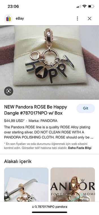  Beden Pandora happy charms