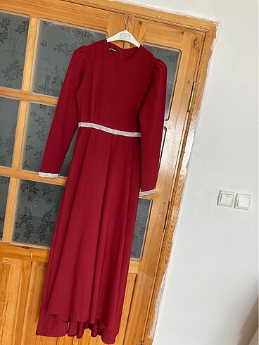 36 Beden bordo Renk Elbise