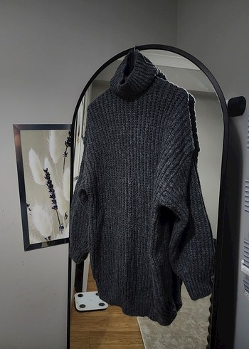 Gri Boğazlı Örgü Kadın Kazak - Görsel 2