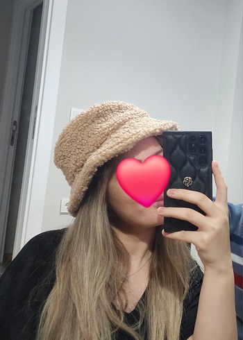 Bej Peluş Detaylı Bucket Şapka - Görsel 4