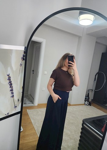 Kadın Kahverengi Bol Kesim Denim Pantolon - Görsel 3