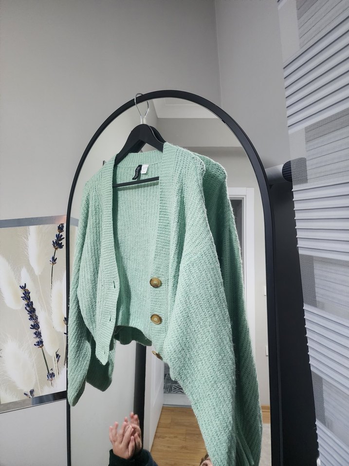 Pastel Renkli Örgü Kadın Hırka - Görsel 2