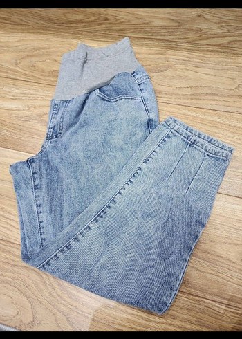 Gri Hamile Kot Pantolon - Rahat Kesim - Görsel 5