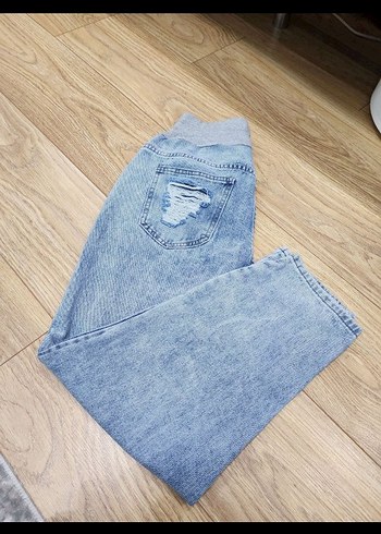 Gri Hamile Kot Pantolon - Rahat Kesim - Görsel 7