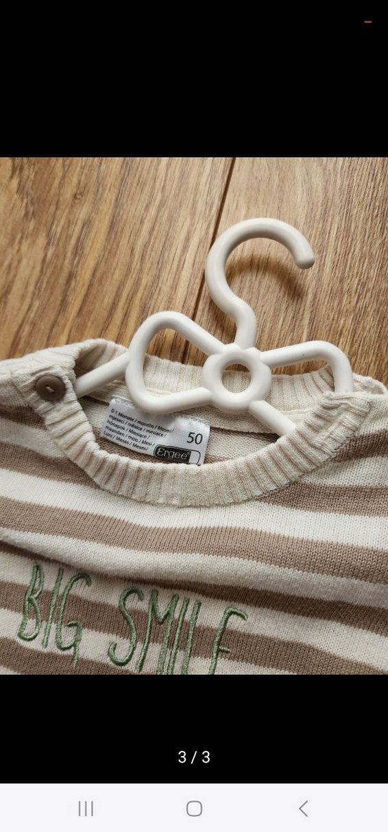 Uzun Kollu Kahverengi Triko Bebek Tulum - Görsel 3