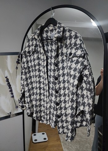 Gri Ekose Uzun Kollu Kadın Gömlek - Görsel 3