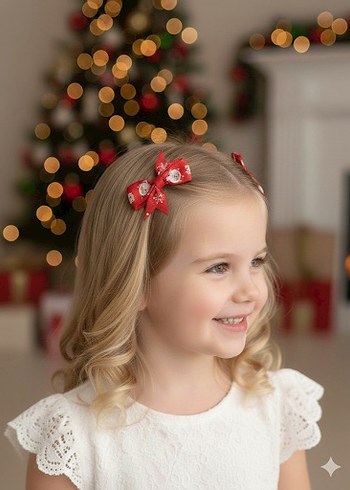 Kırmızı Nakışlı Fiyonk Toka Seti - Görsel 11