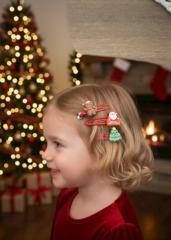 Kırmızı Nakışlı Fiyonk Toka Seti - Görsel 19