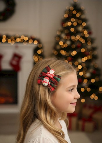 Kırmızı Nakışlı Fiyonk Toka Seti - Görsel 2