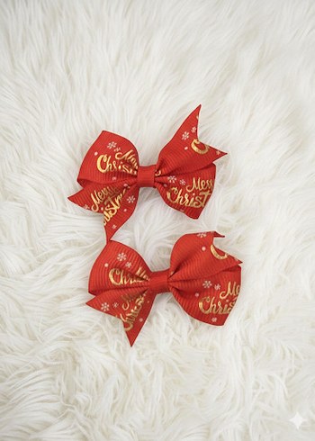 Kırmızı Nakışlı Fiyonk Toka Seti - Görsel 13