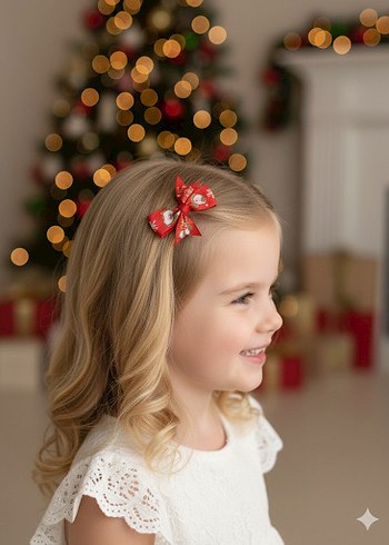 Kırmızı Nakışlı Fiyonk Toka Seti - Görsel 14