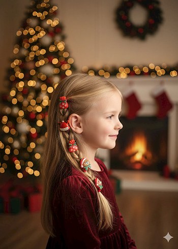 Kırmızı Nakışlı Fiyonk Toka Seti - Görsel 8