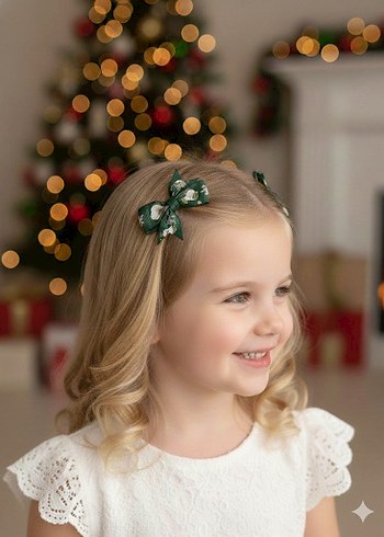 Kırmızı Nakışlı Fiyonk Toka Seti - Görsel 4