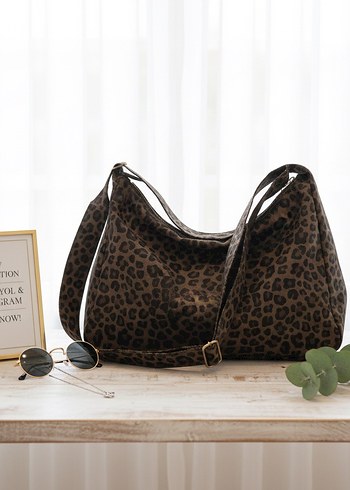 Kahverengi Leopar Desenli Kadın Çanta - Görsel 3