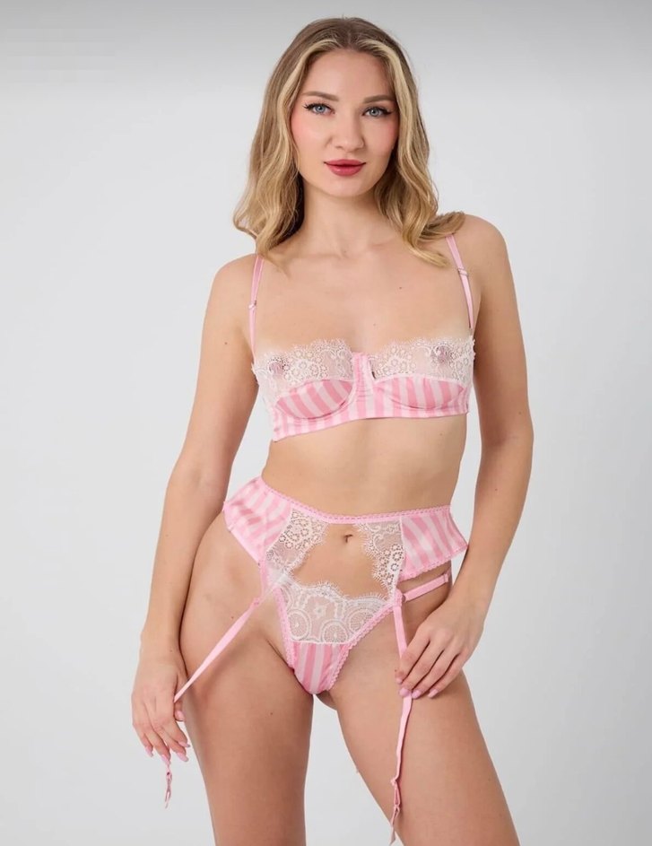 Pembe Bohem Jartiyer Takımı - Görsel 3