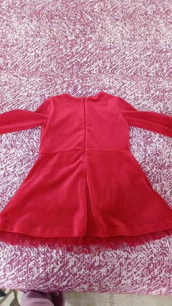 9-12 Ay Beden Kırmızı kadife elbise