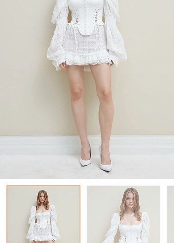 SAGAZA BEYAZ BRİDE MİNİ ELBİSE - Görsel 2