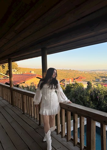 SAGAZA BEYAZ BRİDE MİNİ ELBİSE - Görsel 4