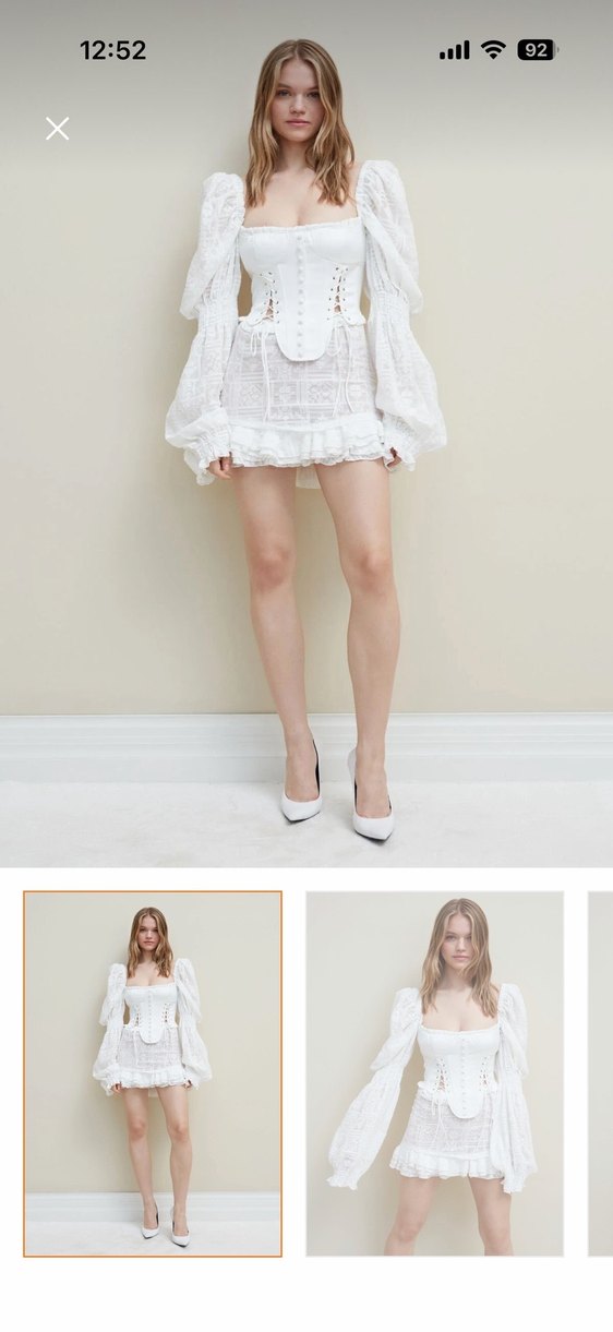 SAGAZA BEYAZ BRİDE MİNİ ELBİSE - Görsel 2