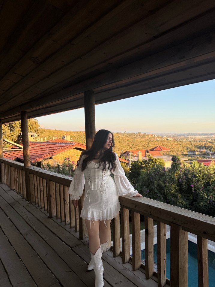 SAGAZA BEYAZ BRİDE MİNİ ELBİSE - Görsel 4