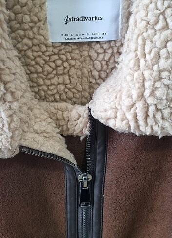 s Beden kahverengi Renk Stradivarius kürklü mont