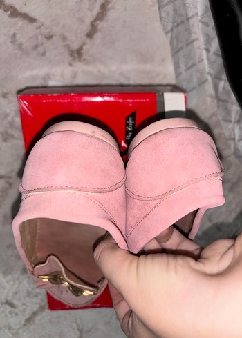 40 Beden pembe Renk Pembe Süet Tokalı Kadın Babet