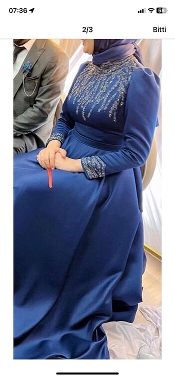 Diğer Saks mavisi abiye elbise