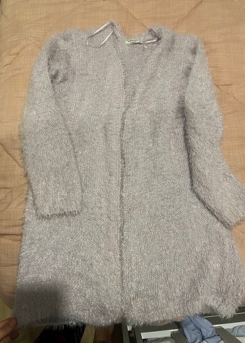 xl Beden Lila Tüylü Kadın Hırka