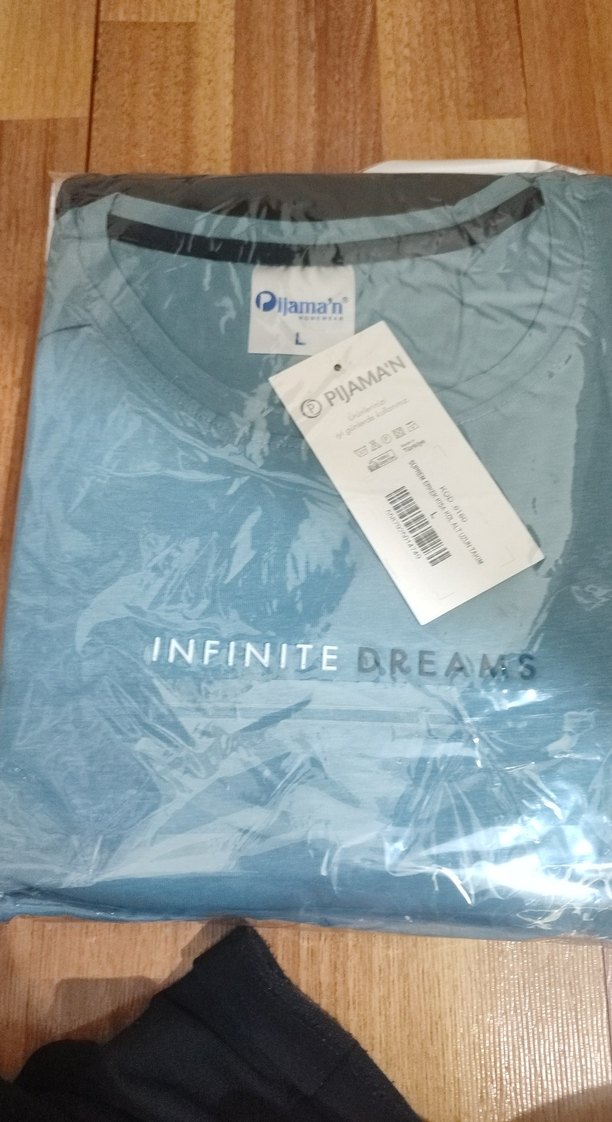 mavi Erkek Kısa Kollu Rahat Pijama Takımı - Görsel 2