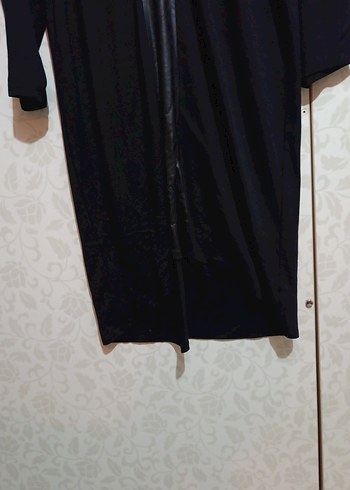 Uzun Kollu Siyah Uzun Kadın Sabahlık - Görsel 5