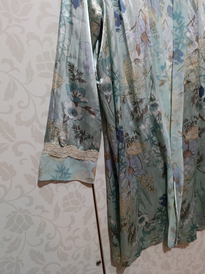 Kadın Uzun Bohem Düğmeli Kimono - Görsel 2