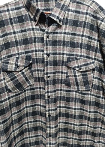 Düğmeli Ekose Desenli Erkek Gömlek - Görsel 2