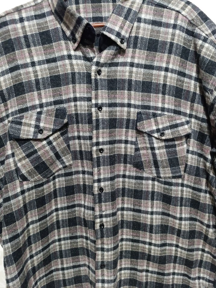 Düğmeli Ekose Desenli Erkek Gömlek - Görsel 2