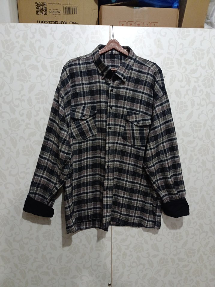 Düğmeli Ekose Desenli Erkek Gömlek - Görsel 3