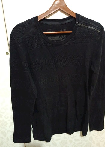 Siyah Kadın Süet Uzun Kollu Sweatshirt - Görsel 4