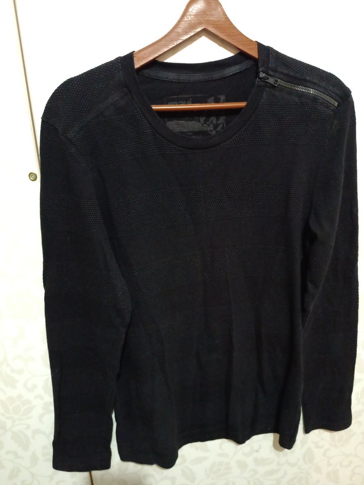 Siyah Kadın Süet Uzun Kollu Sweatshirt - Görsel 4