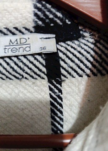 Düğmeli Gri Ekose Kadın Gömlek - Görsel 4