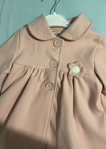 Zara Düğmeli Pembe Kız Çocuk Kaşe Kaban