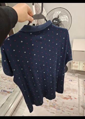 Erkek Lacivert Desenli Kısa Kollu Polo Tişört - Görsel 2