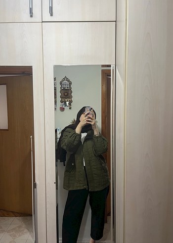 Kadın Haki Oversize Midi Ceket - Görsel 2